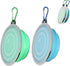 SLSON Collapsible Bowl with Cover Lids - 2 Pack Portable Dog Travel Bowls for Pets (Light Blue & Green)