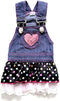 SELMAI Dog Costumes Dress Rompers - Denim Jumpsuit for Small Puppies, Pet Cats, Princess Jean Clothes with Pocket Bib,
