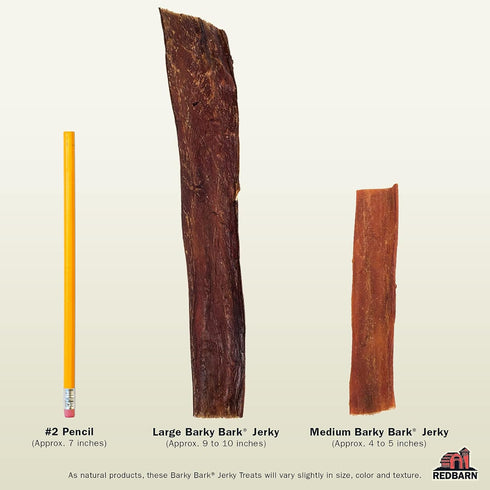 Redbarn All-Natural Barky Bark Beef Jerky for Dogs, Medium 4-5" Strips, 6 Count