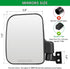 Golf Cart Mirror, Upgraded Installation for Square Tube Roll Cage Compatible with Club Car, Yamaha, EZ GO