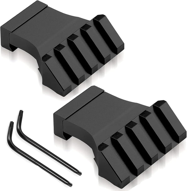 Picatinny Offset Rail Mounts - 45 Degree Low Profile Aluminum Mount for Flashlight Laser Sights Optics