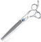 JASON 7.5" 56-Tooth Blending Grooming Scissors - Cats and Dogs Thinning Shears, Blue Jewelled Screw