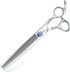 JASON 7.5" 56-Tooth Blending Grooming Scissors - Cats and Dogs Thinning Shears, Blue Jewelled Screw