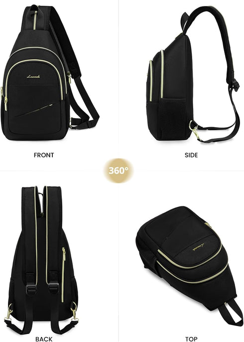 Backpack Daypacks LOVEVOOK Sling Bag for Women, Sling Crossbody Bags Convertible, Small Diaper Bag Hiking