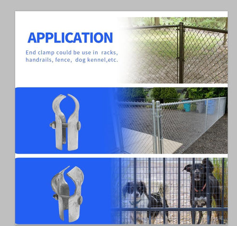 Chain Link Fence End Rail T Clamps, Panel T Clamps for 1-3/8" OD Pipe, Fence Bracket with Bolts & Nuts Included