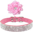 Cute Dog Collar with Bling Rhinestone, Fancy Crystal Diamond Soft Collars for Small Medium Large Breed Dogs (M, Pink2)