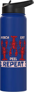 Seafood Festival Designs for Seafood Lover Pinch Peel Eat Repeat Mardi Gras Crawfish Seafood Festival Stainless Steel