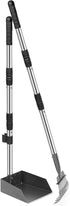 Set, Heeyoo Dog Pooper Scooper, Dog Poop Tray and Rake Pet Waste Removal Scoop with Long Adjustable Sectional Stainless