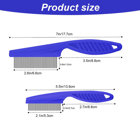 2 Packs Pet Hair Comb, 2 in 1 Multifunctional Pet Hair Comb for Grooming and Dehairing Face and Paws (Blue)