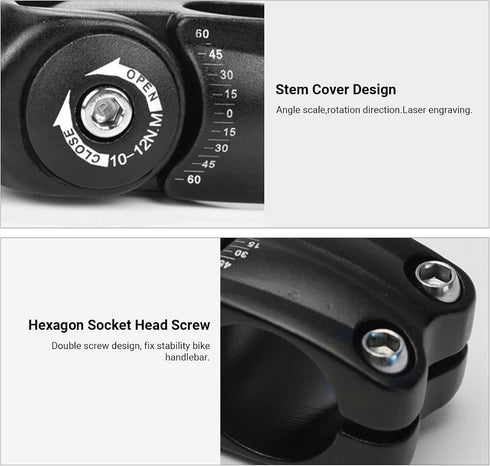 Himiway Bike Stem 110mm Adjustable MTB Stem, Aluminum Alloy Bicycle Handlebar Stem Extender Riser for Most Mountain