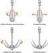 Large 4-Claw Grappling Hook with 65ft Rope, Stainless Steel Folding Grapple Hooks for Outdoor Survival