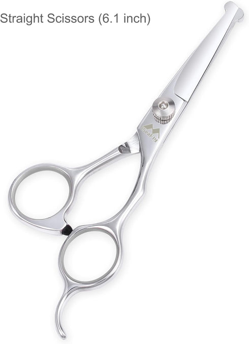 iSeaFly 6 1 Dog Grooming Scissors Kit with Round Tip, in Cat Dog Scissors, Stainless Steel Pet Grooming Shears