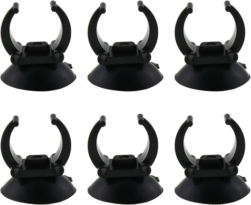 Sucker Clip 6pcs Black Plastic Replacement Fish Tank Aquarium Heater Suction Cups Clips