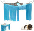 RIOUSSI Guinea Pig Hideout, Hideaway Corner Fleece Toys Cage Accessories with Reversible Sides, Geo/Gray+Blue x 1