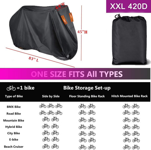 Indeed BUY Waterproof Bike Cover for 1, 2, or 3 Bikes - Heavy Duty Outdoor Storage