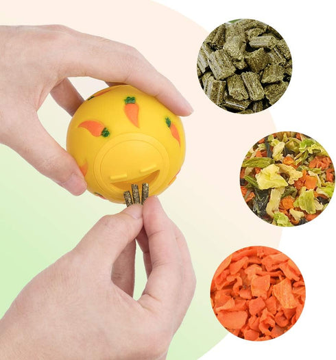 Niteangel Treat Ball, Snack Ball for Guinea Pigs, Rabbits, Hedgehogs and Other Small Pets (Small, Yellow, Blue & Green)