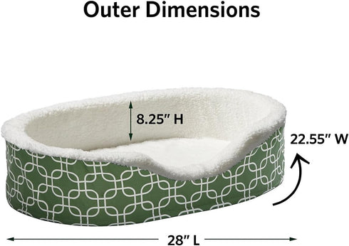 MidWest Homes Orthopedic Egg-Crate Nesting Pet Bed, Medium, Green with Teflon Fabric Protector