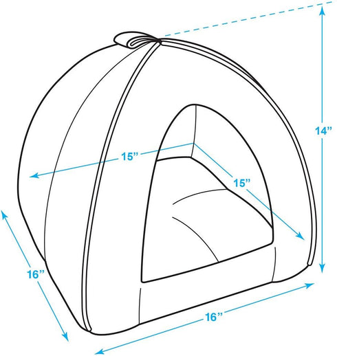Pet Tent Soft Bed for Dog and Cat by Best Pet Supplies, Beige Corduroy, 19" x 19" x H:19"