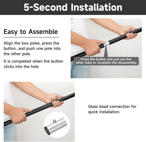SAN LIKE Aluminum Tent Poles for Tarp, 75inch Adjustable Collapsible Camping Poles for Awnings Canopy Rain Fly
