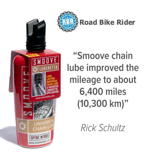 SMOOVE 125ml Universal Bike Chain Lube. Long-Lasting Wax-Based Lubricant with Precision Luberetta Applicator for Road