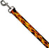 Dog Leash Flames Vivid Black Orange 6 Feet Long 0.5 Inch Wide