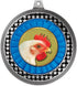 2.75" Silver Chicken Medal Award with Neck Ribbon