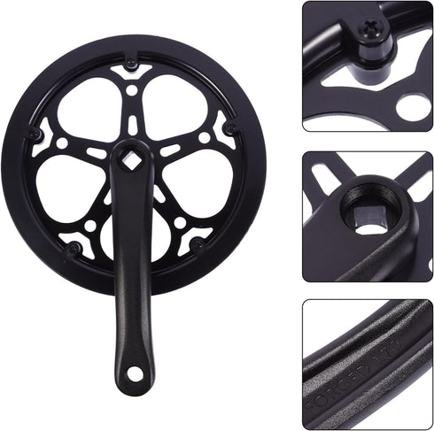 Single Crankset Square Taper Crankset - 1 Set Bike Crankset Chainwheel for Road Mountain Bicycle Accessories (No Screws)