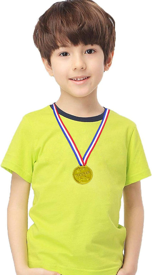Honbay 24PCS Gold Plastic Winner Award Medals for Parties, Games, Sports, Dress Up and More