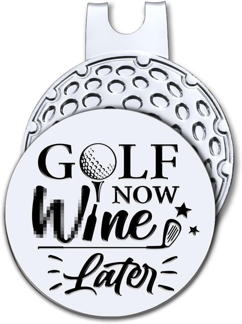 Hafhue Golf Now Win Later Ball Marker with Magnetic Hat Clip, Funny Golf Accessories