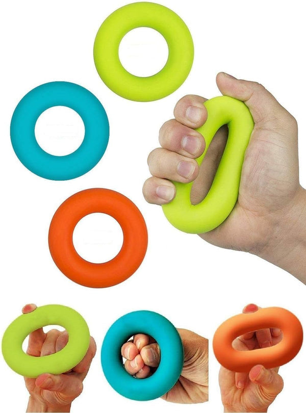 Grip Strength Trainer, Hand Grip Strengthener, Forearm Grip Workout - Silicone Rings for Rock Climbing, Athletes &