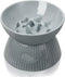 Elevated Slow Feeder Bowl for Cats and Small Dogs, Ceramic Anti-Tipping & Spill-Proof, Easy to Clean, No Black Chin