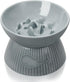 Elevated Slow Feeder Bowl for Cats and Small Dogs, Ceramic Anti-Tipping & Spill-Proof, Easy to Clean, No Black Chin