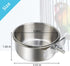 2 Pack Stainless Steel Bird Bowls for Cage, Parrot Food Water Feeder, Hanging Bowl Crate Cups for Small Animals