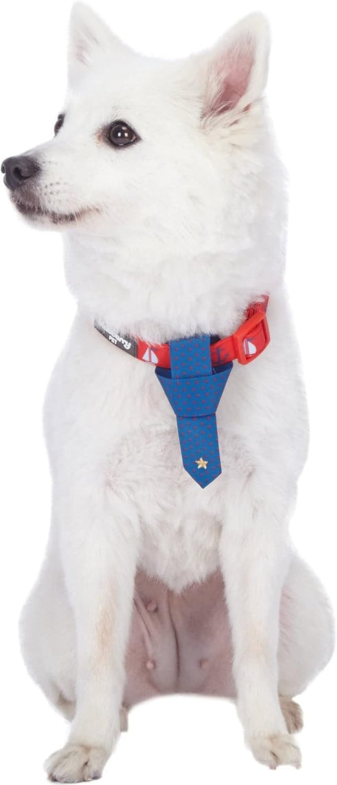 Blueberry Pet 4 Patterns Cardinal Red Nautical Sailboat Designer Adjustable Tie Dog Collar, Small, Neck 12"-16"
