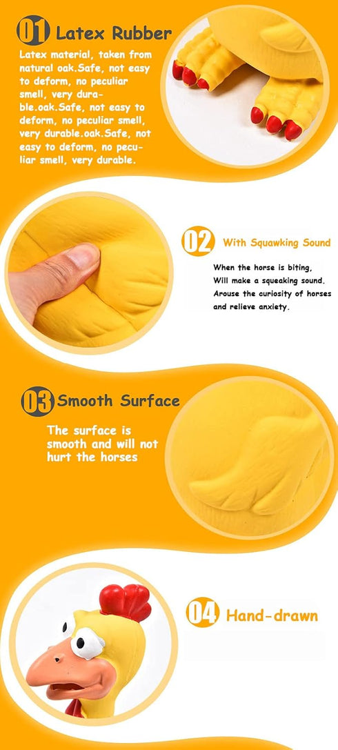 LONG RIVER Horse Toys, Rubber Chicken Squeaky Toys Play Reduce Separation Anxiety Fetch,Horse Play Ball Soccer Ball.