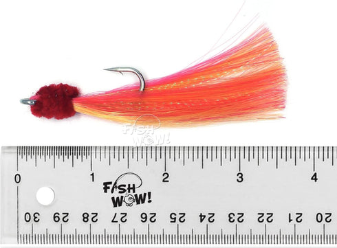 20pcs 5/0 4 Packs Fish WOW! Fishing Shrimp Flying Hook Unrigged White Red Yellow Krystal Flash