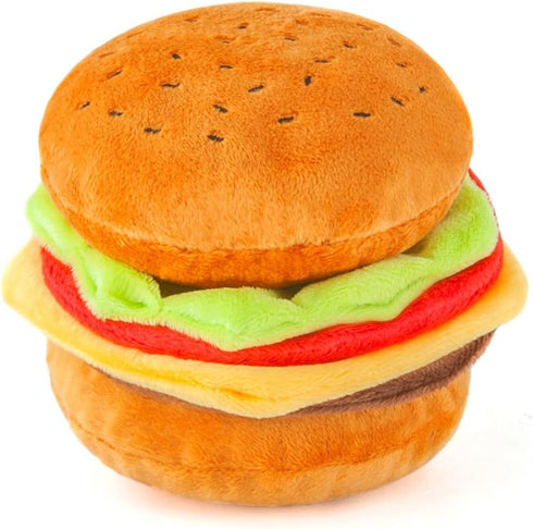 P.L.A.Y. Cute Plush Dog Toys - Fast Food Themed Durable Squeaker Chew