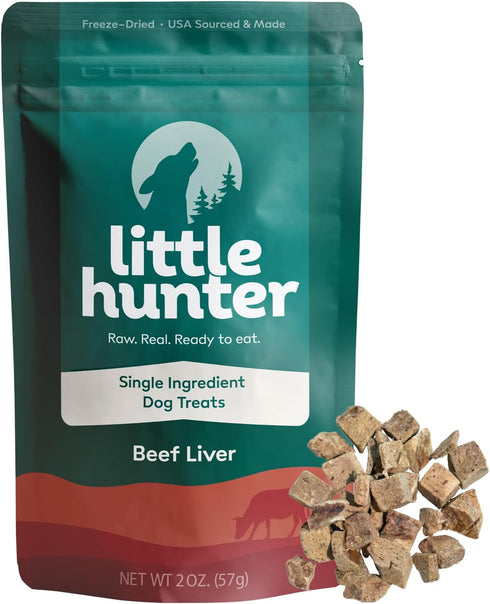 Freeze Dried Dog Treats - Beef Liver, Raw Single Ingredient for Snacks, Training, Dog Food Toppers, 2 oz