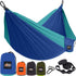 Gorilla Grip 9x4.5 FT Durable Portable Camping Hammock, Holds 400lbs with Heavy Duty Tree Straps, Blue