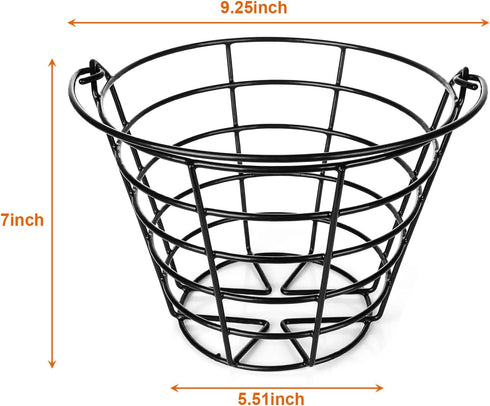 Golf Ball Metal Range Basket 2 Pack | Container Holds 50 Balls | Golf Ball Bucket with Handle