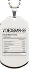 DesiDD Funny Videographer Gifts - Nutrition Facts Dog Tag Necklace for Video Producer