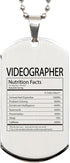 DesiDD Funny Videographer Gifts - Nutrition Facts Dog Tag Necklace for Video Producer