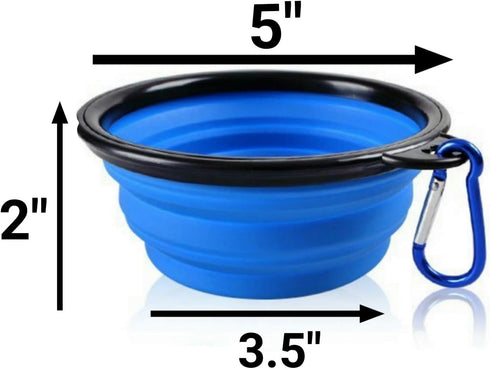 Mr. Peanut's Collapsible Dog Bowls, Set of 3 Colors, Dishwasher Safe BPA Free Food Grade Silicone Portable Pet Bowls, Foldable Travel Bowls for Feed & Water on Journeys, Hiking, Kennels & Camping