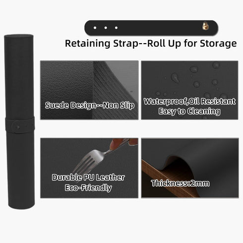 Large Gun Cleaning Mat for Pistol Rifle Shotgun, Non-Slip Waterproof Leather Workbench Mat for Maintenance