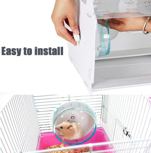 4.7 Inches Small Silent Spinner Exercise Running Wheel for Small Hamsters, Gerbils, Mice (Pink)