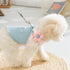 ANIAC Denim Small Puppy Dress - 3D Flowers Girl Dog Clothes with D-Ring, Striped Harness (X-Small, Pink)