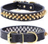 Adjustable Genuine Leather Spiked Studded Dog Collars for Small Medium Large Pets, Pit Bull Bulldog Pugs Husky (S,