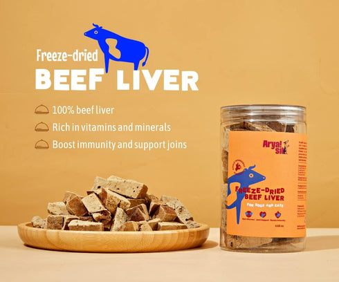Freeze-Dried Single Ingredient Dog Treats (Beef Liver, Chicken Breast, Fish, Egg Yolk, Strawberry Yogurt) (Beef Liver)
