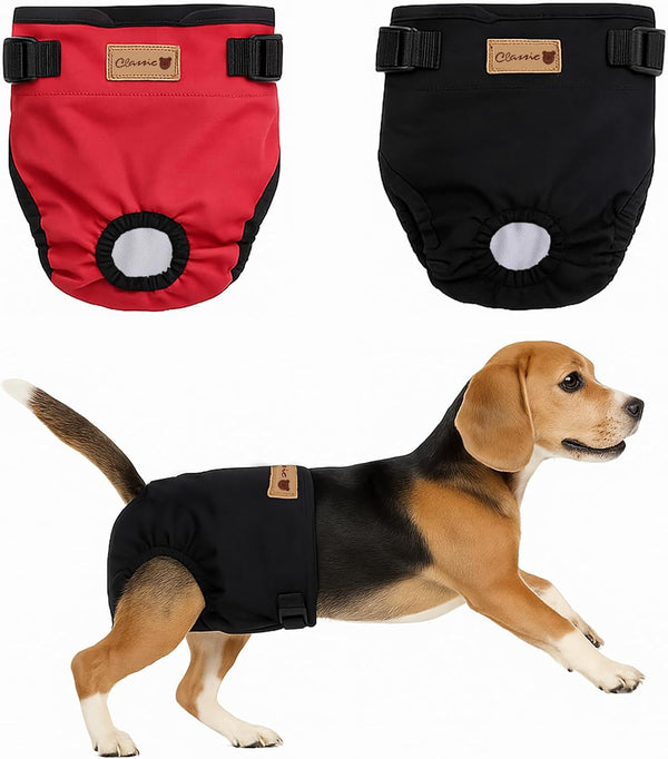 2-Pack Dog Diapers Female |Puppy Essentials Washable & Reusable,Suitable for Period Diapers,