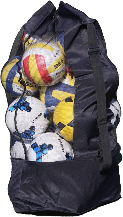 Greenery-GRE Extra Large Mesh Equipment Bag - Adjustable Strap Heavy Duty Holds 15 Soccer Balls